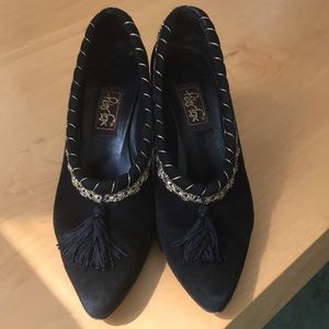 Peter Fox Vintage Black Suede Heels